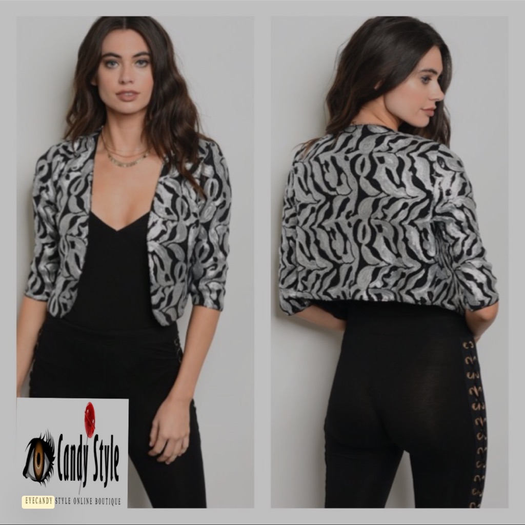 Black And Silver Patterned Jacket